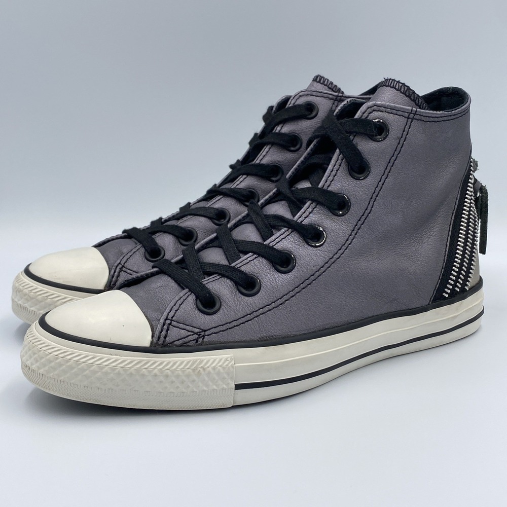 Converse Chuck Taylor All Star Tri Zip Hi Women's 7 Gray Leather Shoes 544917C